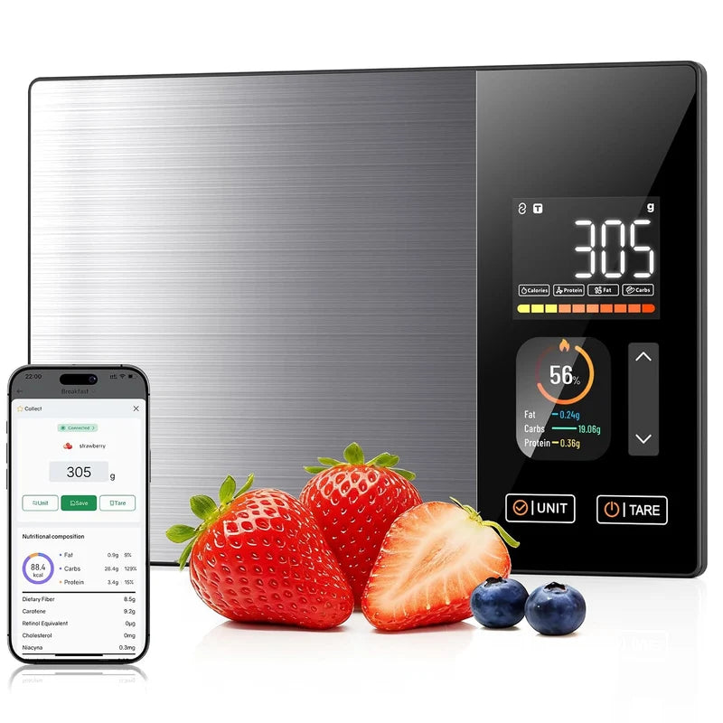 Smart Nutrition Kitchen Scale | 1g Precision Digital Food Scale with App