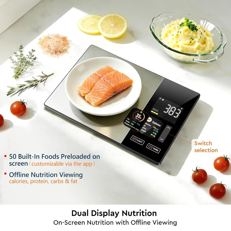 Smart Nutrition Kitchen Scale | 1g Precision Digital Food Scale with App