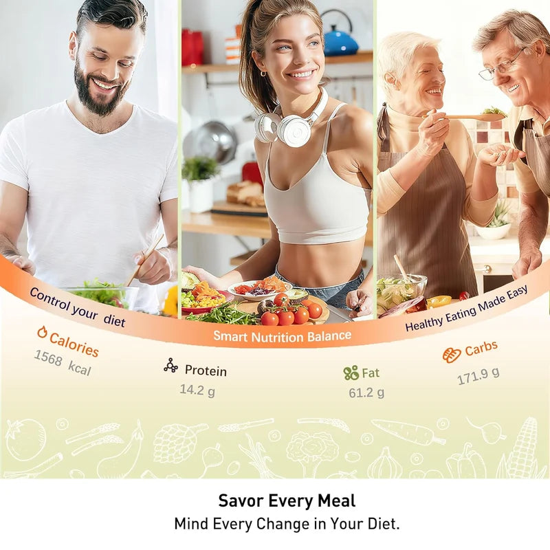 Smart Nutrition Kitchen Scale | 1g Precision Digital Food Scale with App