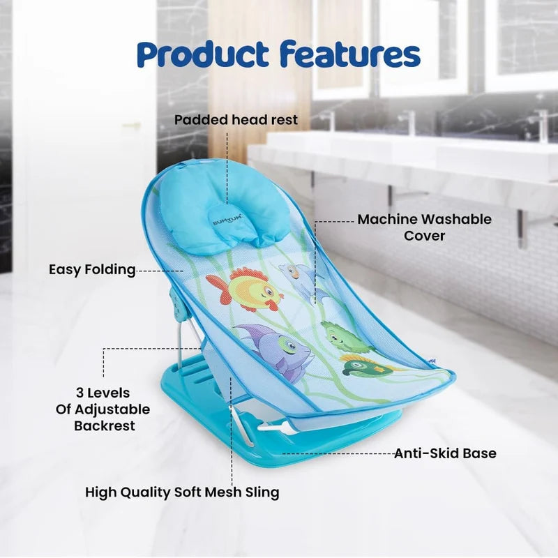 Foldable Baby Bath Chair | Adjustable Infant Bath Support Seat
