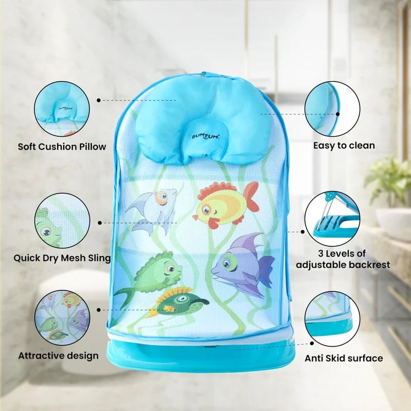Foldable Baby Bath Chair | Adjustable Infant Bath Support Seat