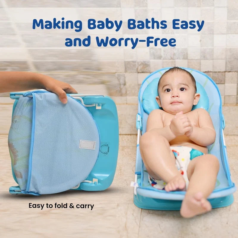 Foldable Baby Bath Chair | Adjustable Infant Bath Support Seat
