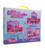 DreamVilla 172-Piece Villa Dollhouse Playset for Girls – DIY Coloring House with Dolls & Furniture