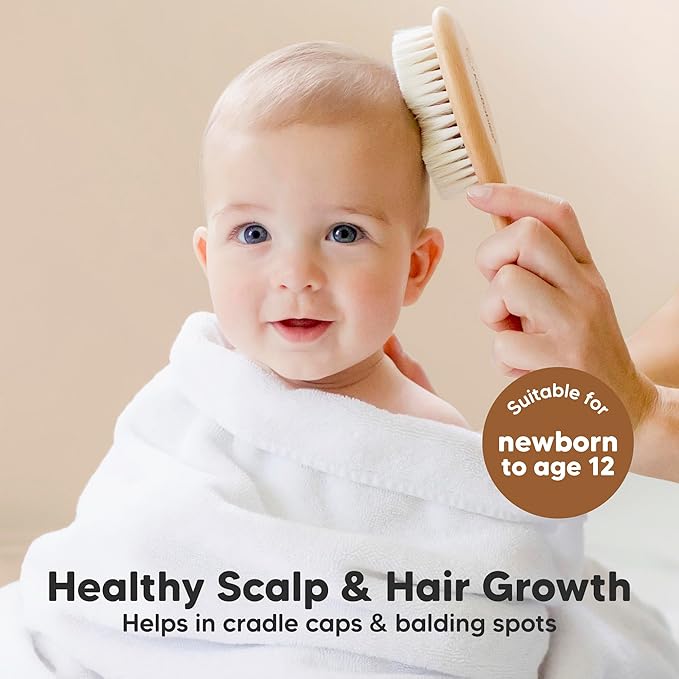 Kidilo Baby Brush & Comb Set | 3-Piece Newborn Hair & Scalp Grooming Kit