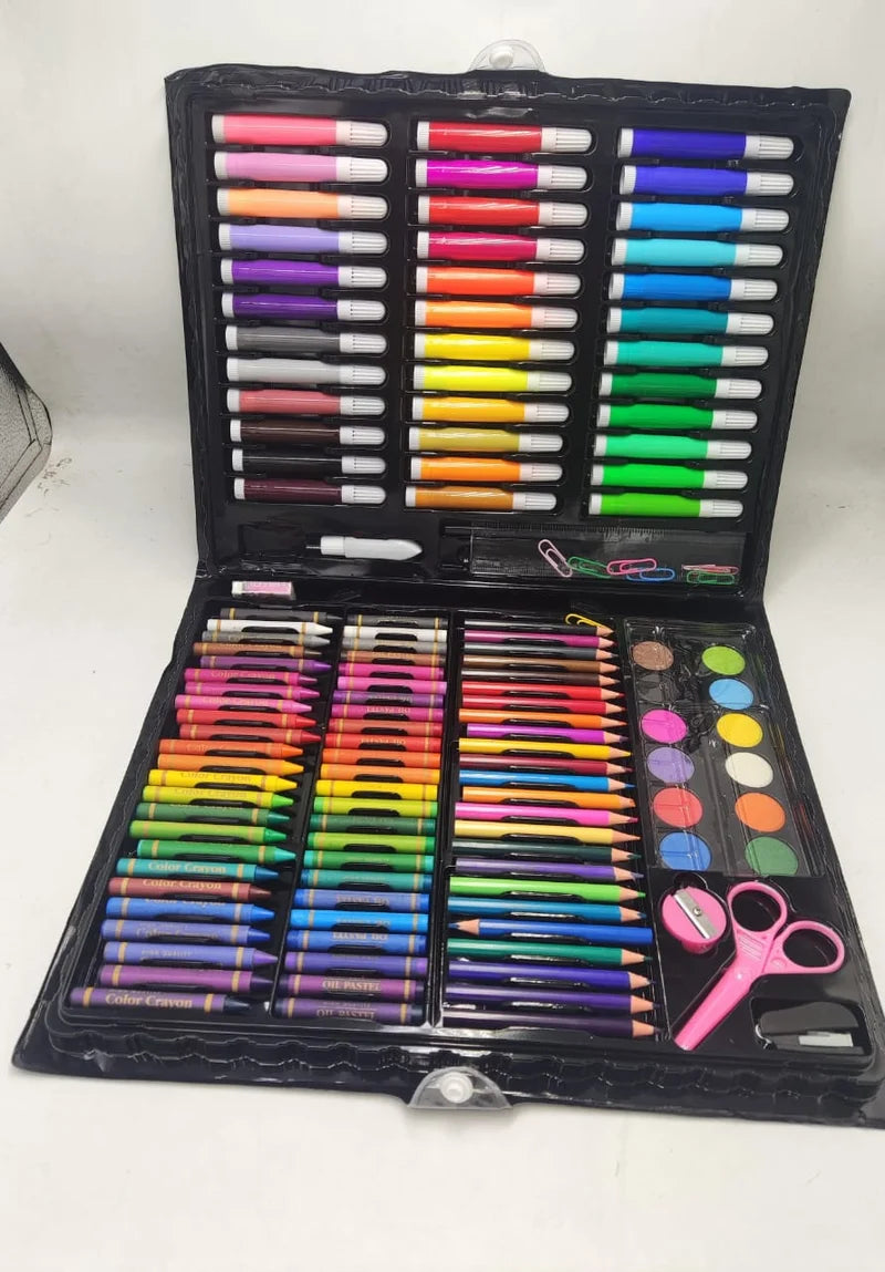 Kubeixiong Corner 150-Piece Kids Art Set – Complete Drawing, Coloring & Painting Kit with Portable Case