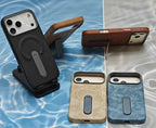 Luxury Leather MagSafe iPhone Case with 360° Ring Stand | Premium Protective Cover