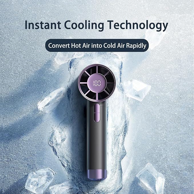 Hurricane Portable Turbo Handheld Fan | High-Speed Rechargeable Mini Fan