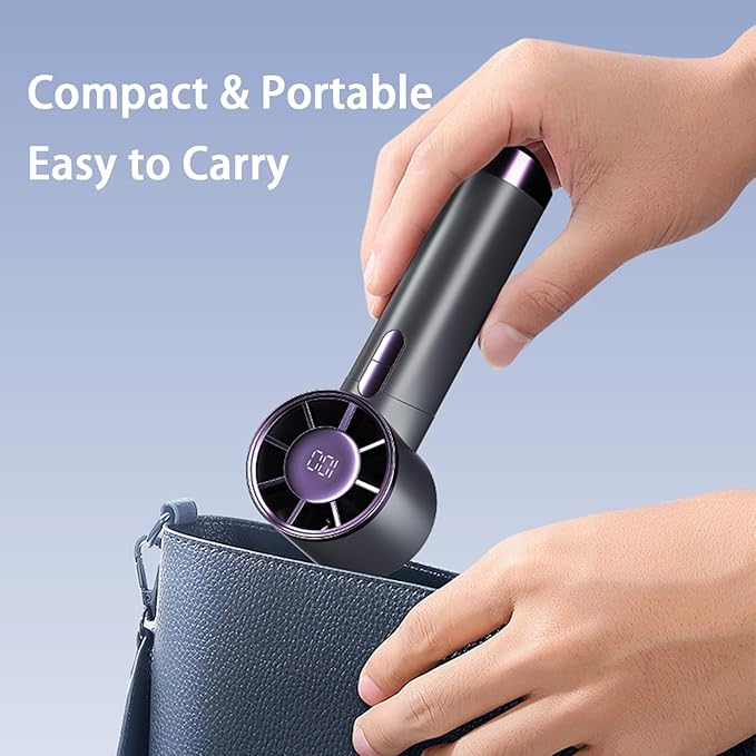 Hurricane Portable Turbo Handheld Fan | High-Speed Rechargeable Mini Fan