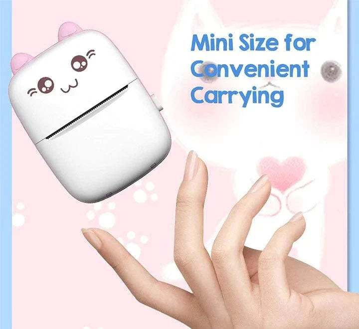 Mini Pocket Thermal Printer – Bluetooth Wireless Inkless Photo, Label & Note Printer with Fun Print App