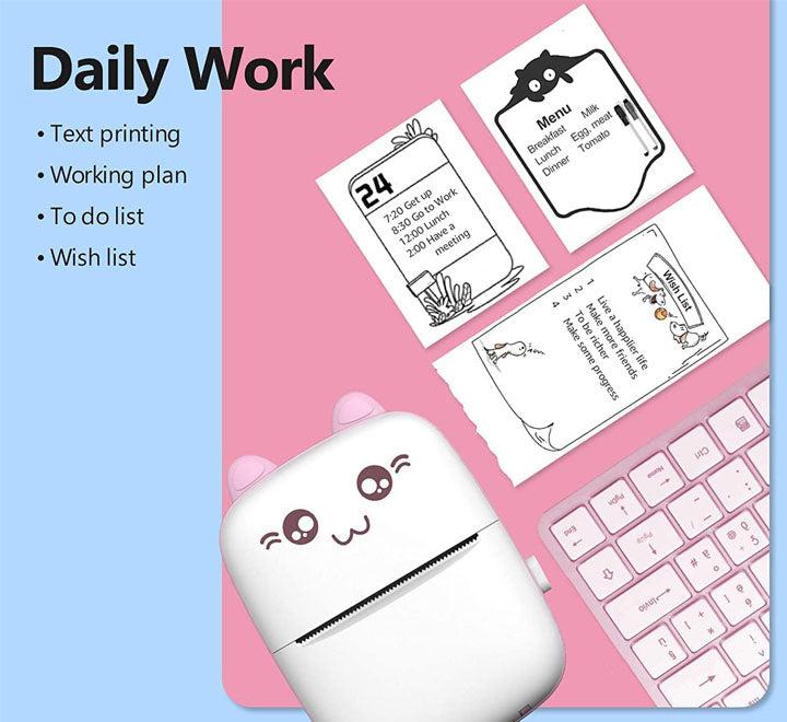 Mini Pocket Thermal Printer – Bluetooth Wireless Inkless Photo, Label & Note Printer with Fun Print App